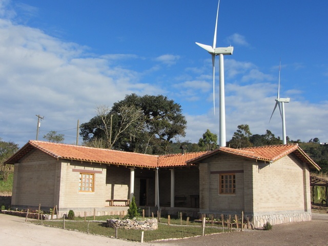 wind turbines and clouds in the sunset in Honduras